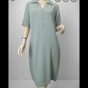 ST JOHN SPORT Santana knit button polo shift dress